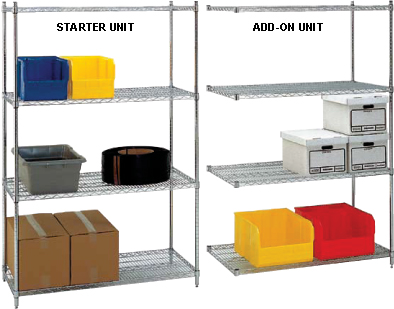 Chrome Wire Shelving Add-On Unit